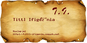 Tittl Ifigénia névjegykártya